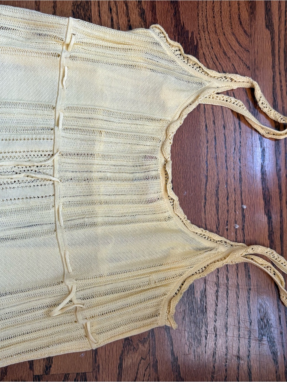 RED Valentino Pale Yellow Knit Tie-Detail Tank